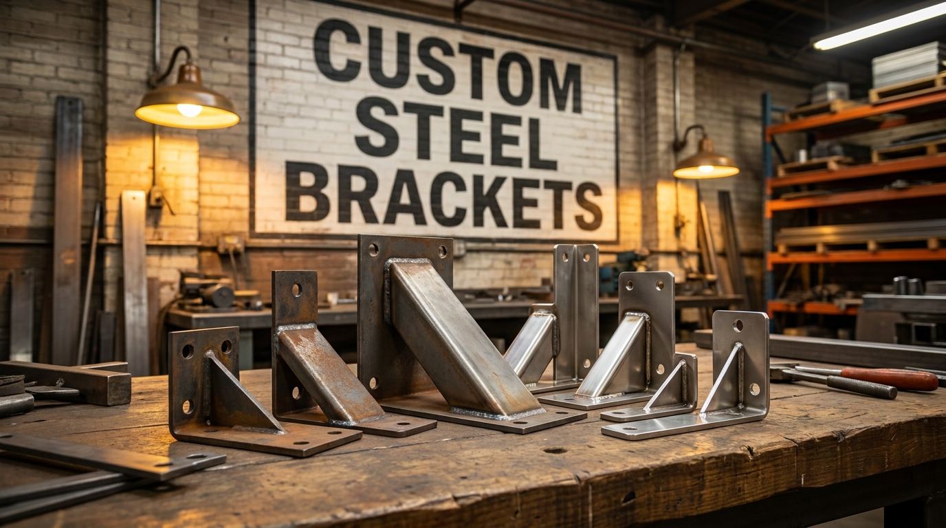 Custom steel brackets for automotive and industrial manufacturers, fabricated in mild steel and stainless steel
