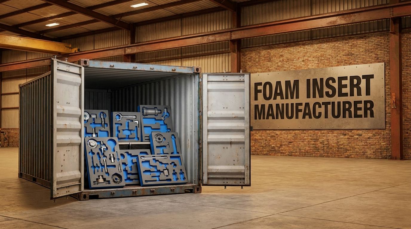 Custom foam insert manufacturer industrial packaging crosslink foam parts in shipping container
