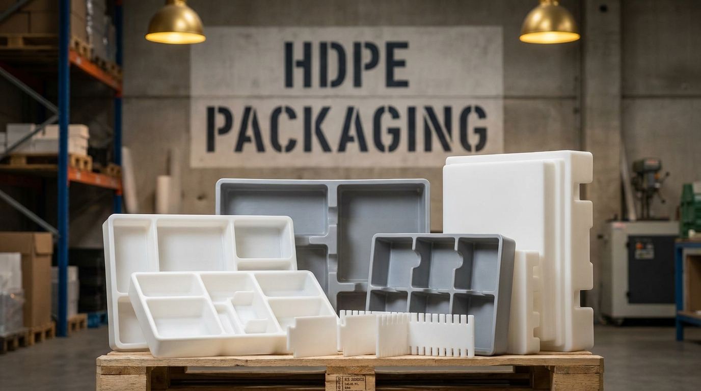 Custom HDPE packaging parts including trays and dividers for automotive manufacturers