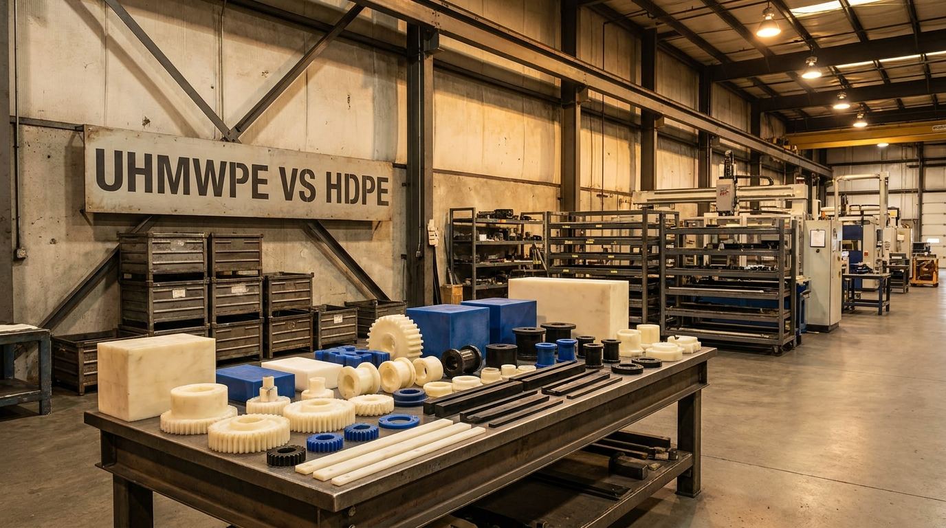 UHMWPE vs HDPE custom machined plastic parts for industrial manufacturing applications